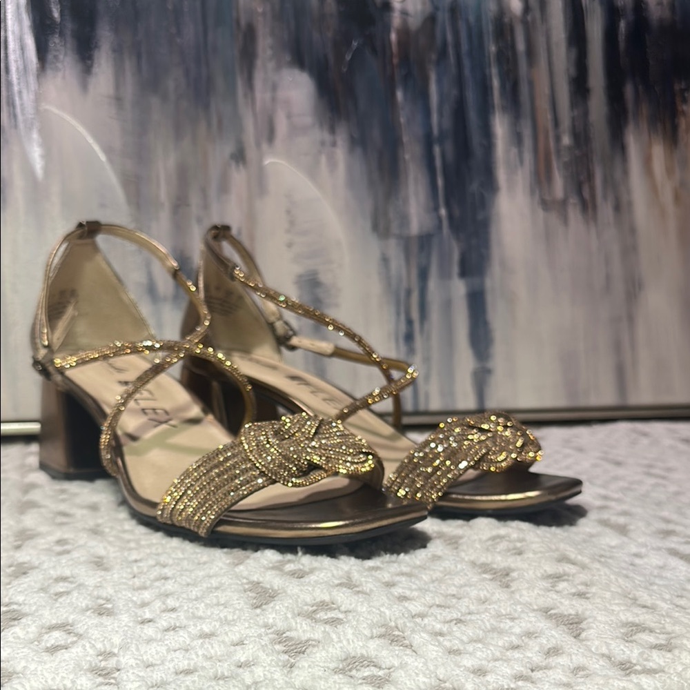 Life Stride Gold Strappy Heels
